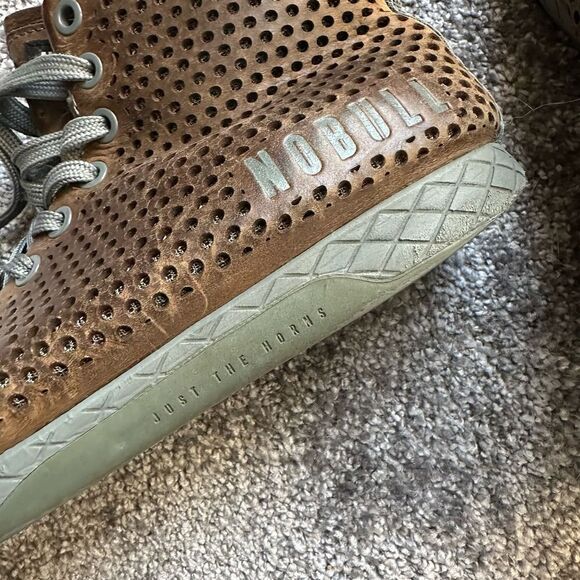 Nobull Brown Leather High Top Trainers Women’s Size 7 Read - Picture 2 of 12